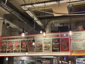 Menu board #Veganuary at Burger Market in Budapest