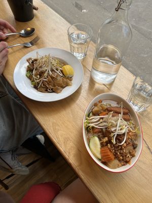 Flat rice noodle and pork soup  at Madame K's Vegan- CBD in Melbourne
