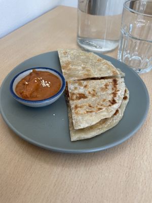 Roti with peanut sauce  at Madame K's Vegan- CBD in Melbourne