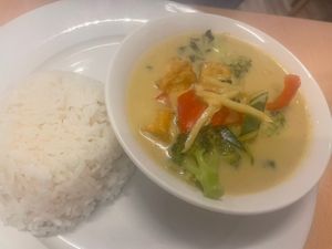 Green curry  at Madame K's Vegan- CBD in Melbourne