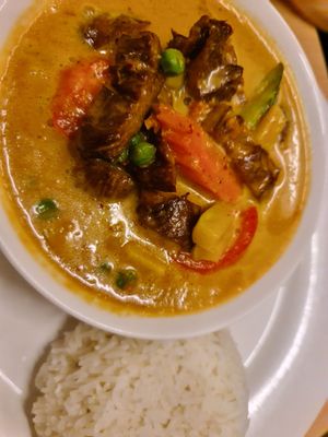 Duck red curry at Madame K's Vegan- CBD in Melbourne