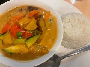Red duck curry  at Madame K's Vegan- CBD in Melbourne