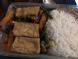 Tofu and cashew stir fry at Madame K's Vegan- CBD in Melbourne