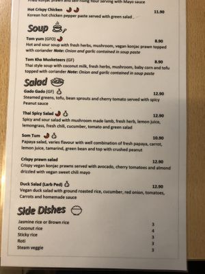 Menu 2 - 18Feb20 at Madame K's Vegan- CBD in Melbourne