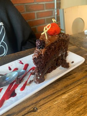 Chocolate cake  at Red Lentil in Watertown