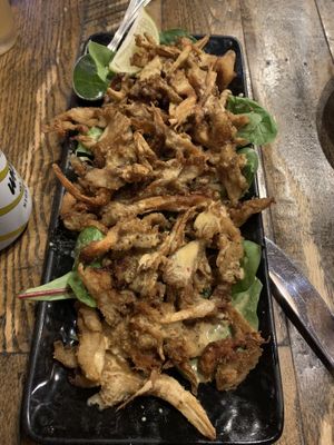 Mushroom calamari  at Red Lentil in Watertown