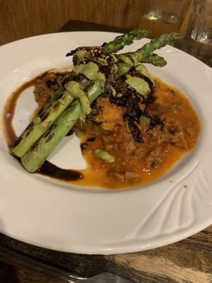 Butternut squash polenta  at Red Lentil in Watertown