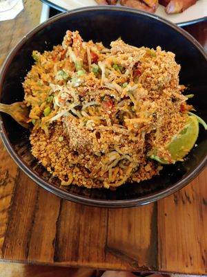 Thai peanut noodle salad at Red Lentil in Watertown