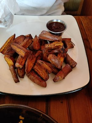 Sweet potato fries w/ homemade ketchup at Red Lentil in Watertown