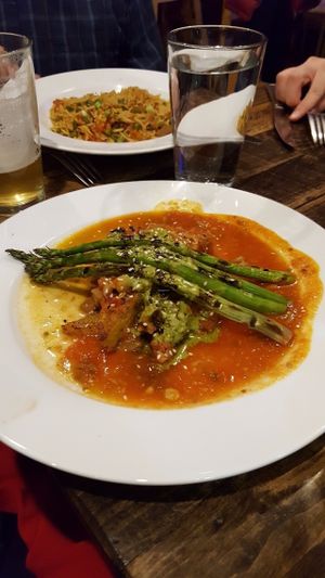 Butternut squash Polenta at Red Lentil in Watertown