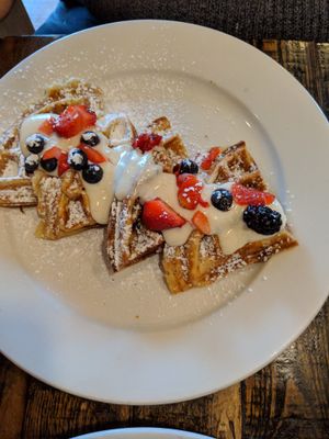 Waffles! at Red Lentil in Watertown