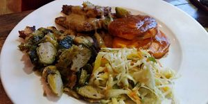 Jamaican jerk tempeh  at Red Lentil in Watertown