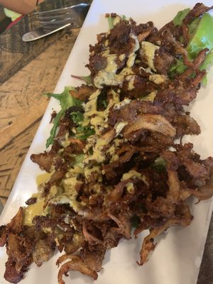 Oyster calamari at Red Lentil in Watertown