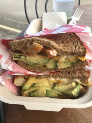 Shrimp sandwich  at The Cardinal Herbs Teas and Spices in Honokaa