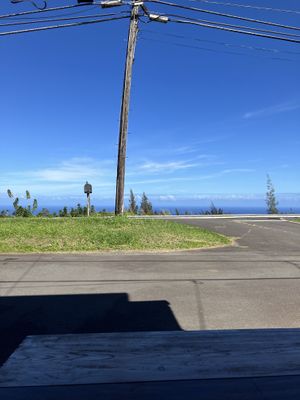 The view from the front porch seating  at The Cardinal Herbs Teas and Spices in Honokaa