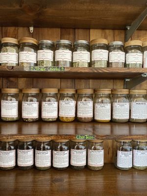 Teas and spices at The Cardinal Herbs Teas and Spices in Honokaa