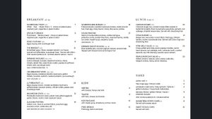 Menu page 1 at Long Lost Friend Cafe in Adelaide