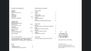 Menu page 2 at Long Lost Friend Cafe in Adelaide