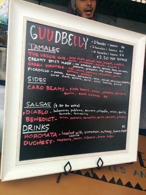 Guudbelly's serves up vegan tamales at Farmers Market At Eastside. at Farmer's Market in Houston