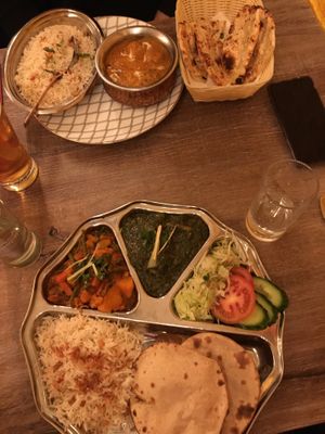 Forgot the names of the dishes... delicious!! at Taste of India in Hasselt