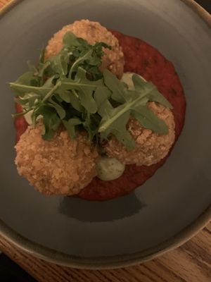 Vegan arancini  at The Black Bull in Cornhill-on-tweed