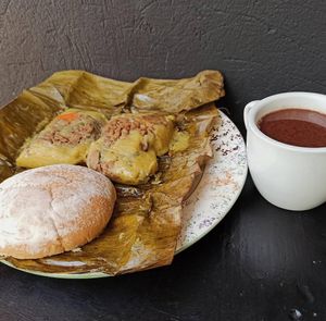 Tamales at Vegan For The Animals Food in Bogota