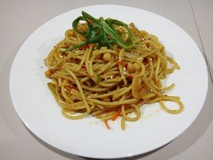 Garlic Sesame Pasta at B-Belle's Vegetarian Cuisine in El Nido