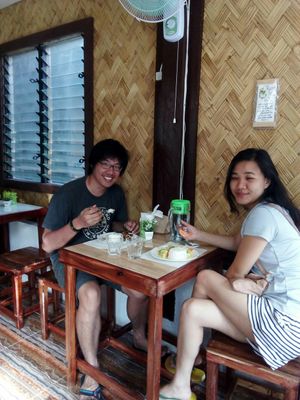Lovely couple from Cebu.Dag hang salamat😘 at B-Belle's Vegetarian Cuisine in El Nido
