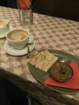 Aubergine dip  at Leila's Kitchen in Hebden Bridge