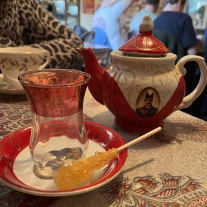 Rose tea   at Leila's Kitchen in Hebden Bridge