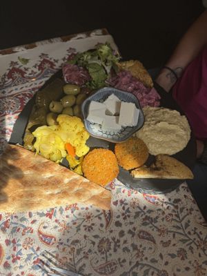 Vegan Persian Mezze Platterr  at Leila's Kitchen in Hebden Bridge