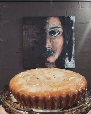 Vegan lemon cake at Mona Café in Belo Horizonte