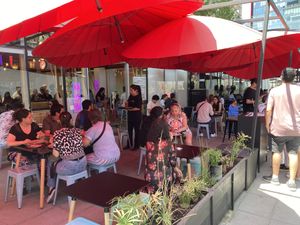 Outside   at Mama Chau's in Santiago