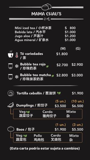 Las dos hojitas significa vegano at Mama Chau's in Santiago