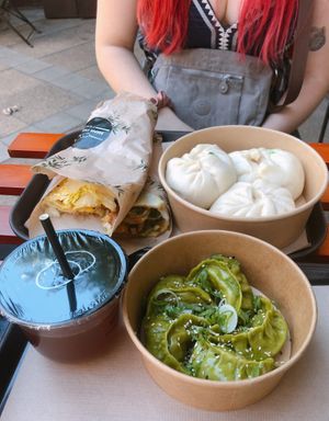 Dumplings, baos, shandong crepe at Mama Chau's in Santiago