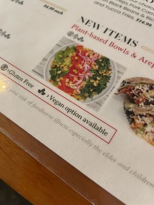 Vegan identification   at De La Vega in Deland