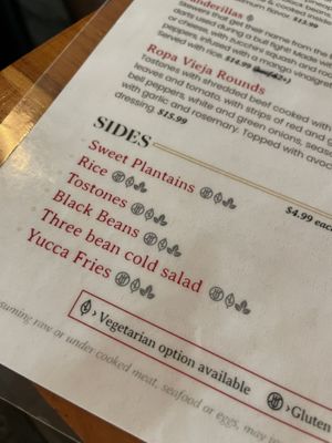 Sides  at De La Vega in Deland