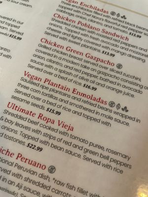 Menu   at De La Vega in Deland