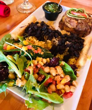 Jackfruit Latin bowl with yucca fries at De La Vega in Deland