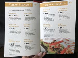 “Vegans Heaven” menu at De La Vega in Deland