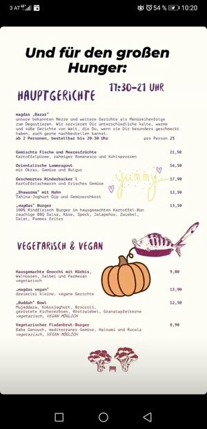 Neue vegane Gerichte auf der Karte at Magdas Lokal in Klagenfurt
