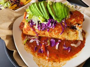 Big Mountain Burrito made vegan!   So delish! at Food For The Soul in Kalispell