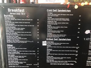 Menu board 1 at Food For The Soul in Kalispell