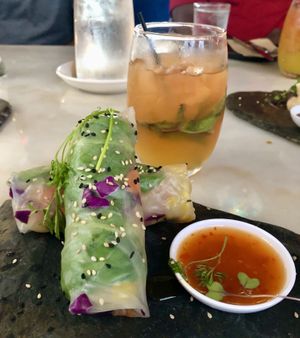 Automatically vegan spring rolls because hey are just vegetables.   at Khalan Thai in Aguadilla