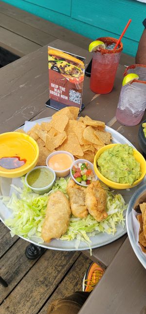 Sampler platter. The empanadas are super flaky!!! at Cascabel in Houston