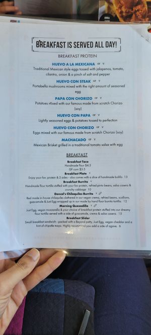 menu-1 at Cascabel in Houston