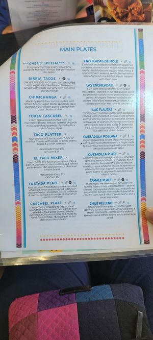 menu-3 at Cascabel in Houston