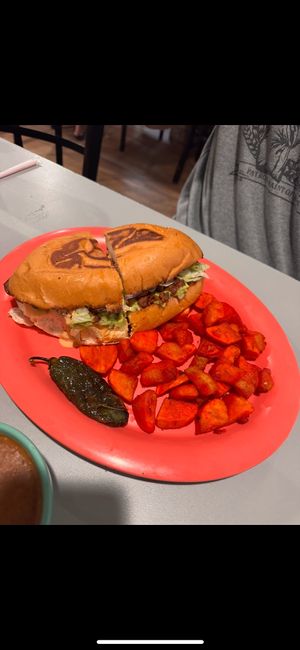 Torta with a side of potatoes  at Cascabel in Houston