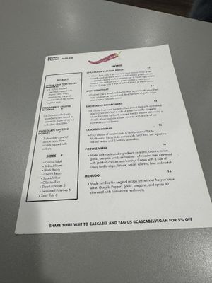 Menu   at Cascabel in Houston