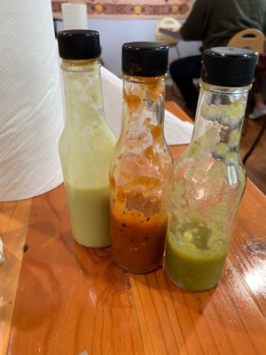 House made salsa/hot sauce   at Cascabel in Houston